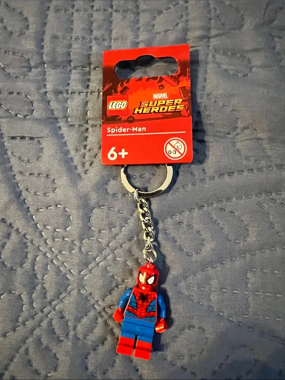 Lego Spider-Man Red and Blue Minifigure Keychain